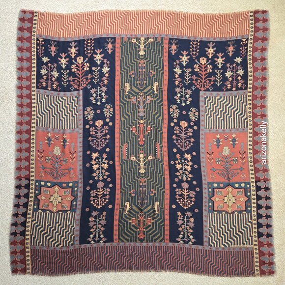 The Met Wool Soft Square Scarf Earth Tones Metropolitan Museum of Art - Picture 3 of 16